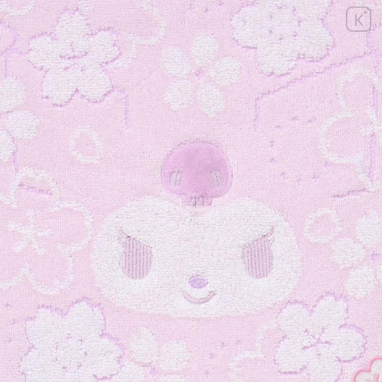 Japan Sanrio Original Petit Towel Handkerchief - Kuromi : Sakura Face - 2