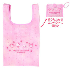 Japan Sanrio Original Eco Shopping Bag With Pocket - Sakura Cherry Blossom Fairy Flower
