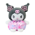 Japan Sanrio Original Bean Bag Plush - Kuromi : Sakura Cherry Blossom Flower - 1