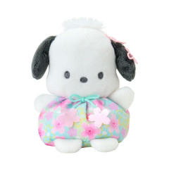 Japan Sanrio Original Bean Bag Plush - Pochacco : Sakura Cherry Blossom Flower