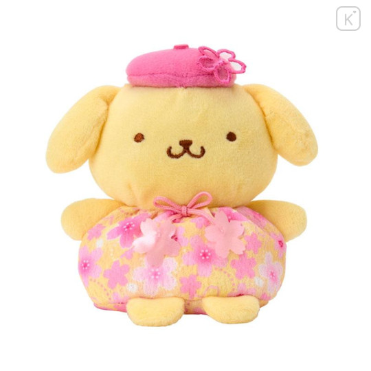 Japan Sanrio Original Bean Bag Plush - Pompompurin : Sakura Cherry Blossom Flower - 1