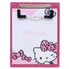 Japan Sanrio Notepad Memo with Binder - Hello Kitty : Gal Art Big Ribbon Leopard