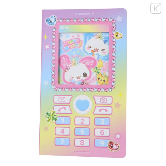 Japan Kamio Memo Pad - Happy March Cat & Rabbit : Heisei Retro Flip Phone Style Pink - 1