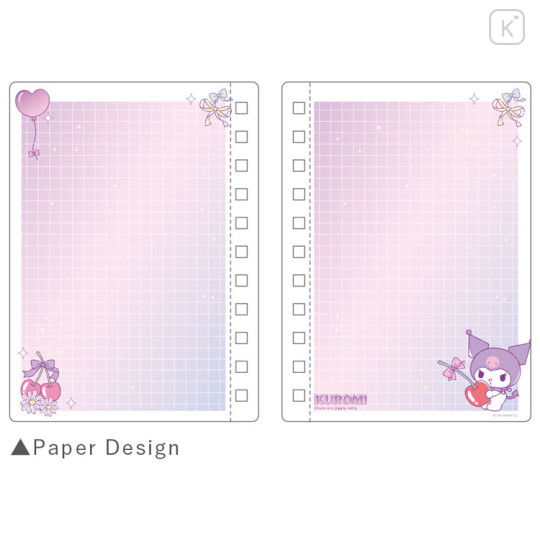 Japan Sanrio A6 Ring Notebook - Kuromi : Slice of Happiness Jelly - 2