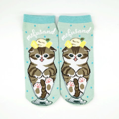 Japan Mofusand Ankle Socks - Cat : Parfait Mint Fruit