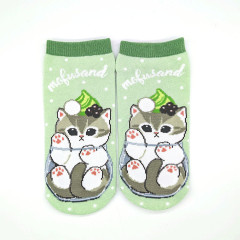 Japan Mofusand Ankle Socks - Cat : Parfait Matcha
