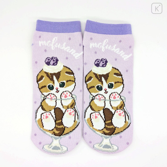 Japan Mofusand Ankle Socks - Cat : Parfait Blueberry - 1
