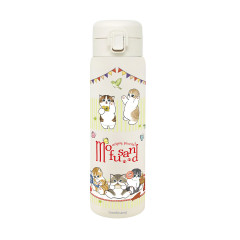 Japan Mofusand Stainless Steel One Push Bottle 480ml - Cat Enjoy Picnic
