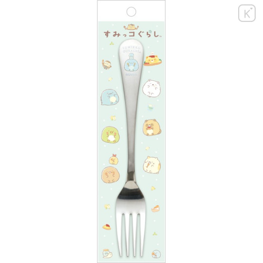Japan San-X Stainless Steel Fork - Sumikko Gurashi : Raccoon Tanuki Round Restaurant Tokage - 1