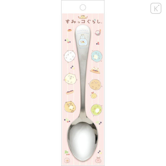 Japan San-X Stainless Steel Spoon - Sumikko Gurashi : Raccoon Tanuki Round Restaurant Shirokuma - 1