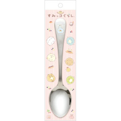 Japan San-X Stainless Steel Spoon - Sumikko Gurashi : Raccoon Tanuki Round Restaurant Shirokuma