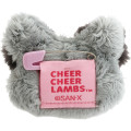 Japan San-X Plush Badge - Cheer Cheer Lambs : Let's Go! Shake! Cheer Up! Uryufu Face Grey - 2