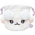 Japan San-X Plush Drawstring Bag - Cheer Cheer Lambs : Let's Go! Shake! Cheer Up! Ramu Face White - 2