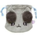 Japan San-X Plush Drawstring Bag - Cheer Cheer Lambs : Let's Go! Shake! Cheer Up! Uryufu Face Grey - 2