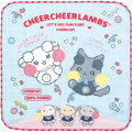 Japan San-X Mini Towel Handkerchief - Cheer Cheer Lambs : Let's Go! Shake! Cheer Up! Blue - 1
