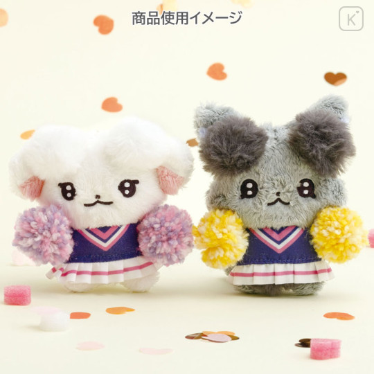 Japan San-X Hanging Plush - Cheer Cheer Lambs : Let's Go! Shake! Cheer Up! Ramu White - 3