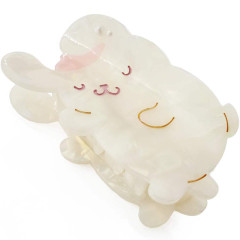 Japan Sanrio Hair Claw Clip - Pompompurin : Baby Pink Shell Holographic