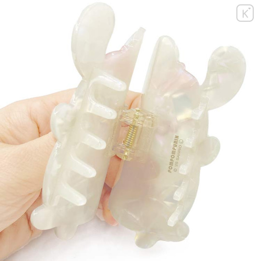 Japan Sanrio Hair Claw Clip - Pompompurin : Baby Pink Shell Holographic - 3