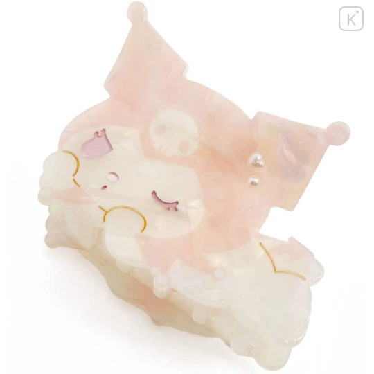 Japan Sanrio Hair Claw Clip - Kuromi : Baby Pink Shell Holographic - 1