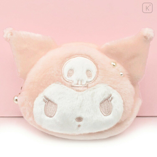 Japan Sanrio Face-shaped Pouch - Kuromi : Baby Pink - 1