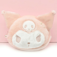 Japan Sanrio Face-shaped Pouch - Kuromi : Baby Pink