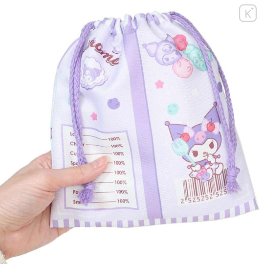 Japan Sanrio Drawstring Bag - Kuromi : Candy Gummy - 2