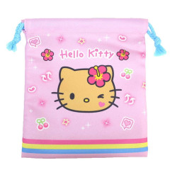 Japan Sanrio Drawstring Bag - Hello Kitty : Y2K Tan Pink