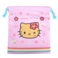 Japan Sanrio Drawstring Bag - Hello Kitty : Y2K Tan Pink - 1
