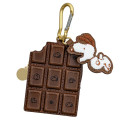 Japan Peanuts Mini Accessory Case With Carabiner - Snoopy : Bite Chocolate Bar - 1