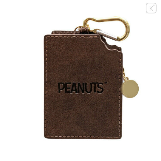 Japan Peanuts Mini Accessory Case With Carabiner - Snoopy : Bite Chocolate Bar - 2