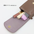 Japan Peanuts Lip Pouch - Snoopy : Chocolate Brown Beige Embossed - 5