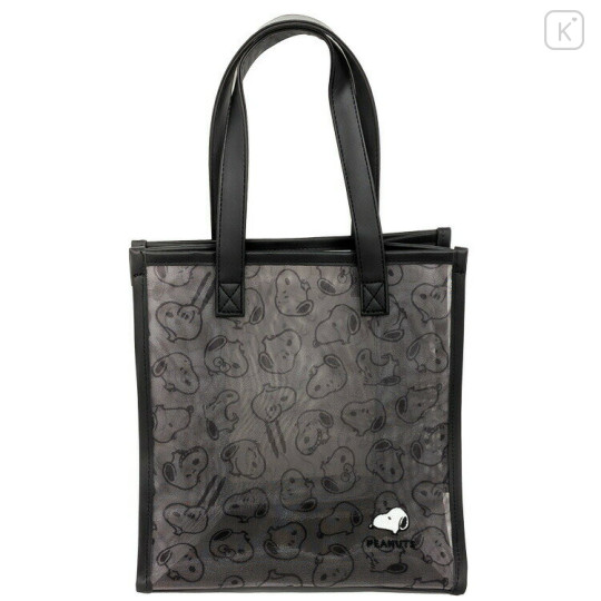 Japan Peanuts × Chou Chou Poche Mini Mesh Tote Bag - Snoopy : Face Black - 1