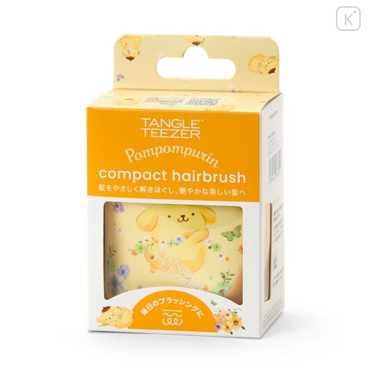 Japan Sanrio Tangle Teezer Hair Care Brush Compact Styler - Pompompurin : Flower Party - 6