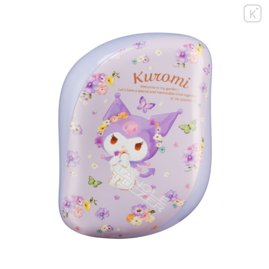 Japan Sanrio Tangle Teezer Hair Care Brush Compact Styler - Kuromi : Flower Party - 2