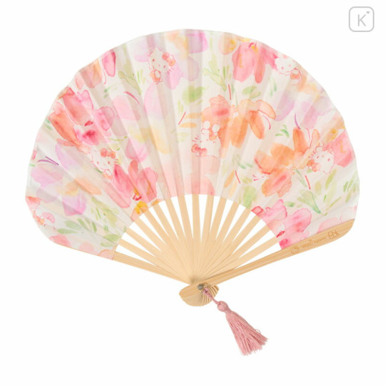 Japan Sanrio Wpc. Bamboo Fan with Gift Box - Hello Kitty - 1