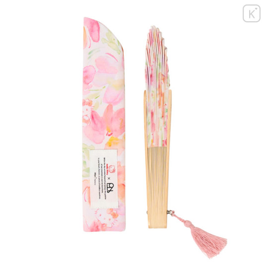 Japan Sanrio Wpc. Bamboo Fan with Gift Box - Hello Kitty - 2
