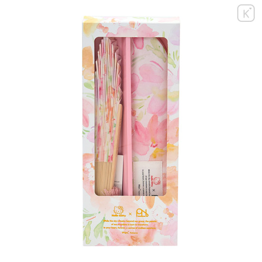 Japan Sanrio Wpc. Bamboo Fan with Gift Box - Hello Kitty - 3