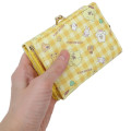 Japan Sanrio Clasp Trifold Wallet - Pompompurin : Gingham Yellow - 2