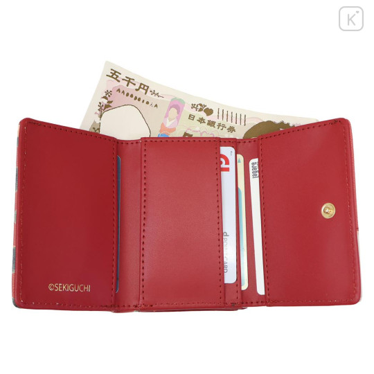 Japan Monchhichi Clasp Trifold Wallet - Red - 3