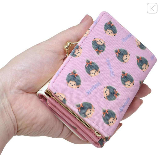 Japan Monchhichi Clasp Trifold Wallet - Pink - 2