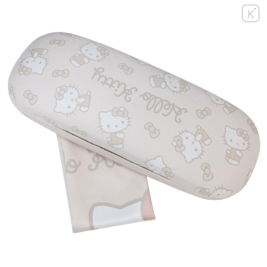 Japan Sanrio Glasses Case - Hello Kitty : Monochrome Beige - 1