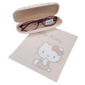 Japan Sanrio Glasses Case - Hello Kitty : Monochrome Beige - 3