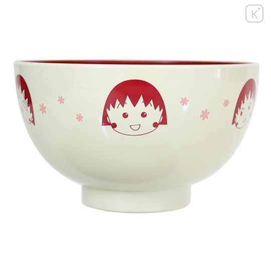 Japan Chibi Maruko Chan Soup Bowl - Momoko Sakura : Red White - 1