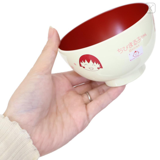 Japan Chibi Maruko Chan Soup Bowl - Momoko Sakura : Red White - 2
