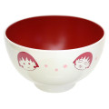 Japan Chibi Maruko Chan Soup Bowl - Momoko Sakura : Red White - 3