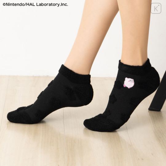 Japan Kirby Embroidered Sneaker Socks - Kirby : Black - 3