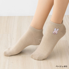 Japan Monchhichi Embroidered Sneaker Socks - Chimutan : Beige