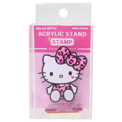 Japan Sanrio Acrylic Stand with Stamp - Hello Kitty : Leopard Pink