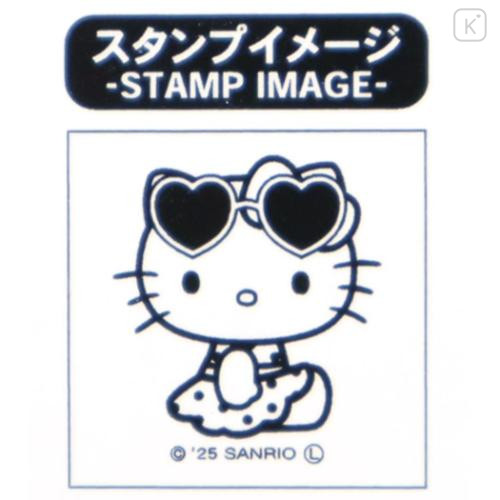 Japan Sanrio Acrylic Stand with Stamp - Hello Kitty : Heart Swimsuit Blue - 4