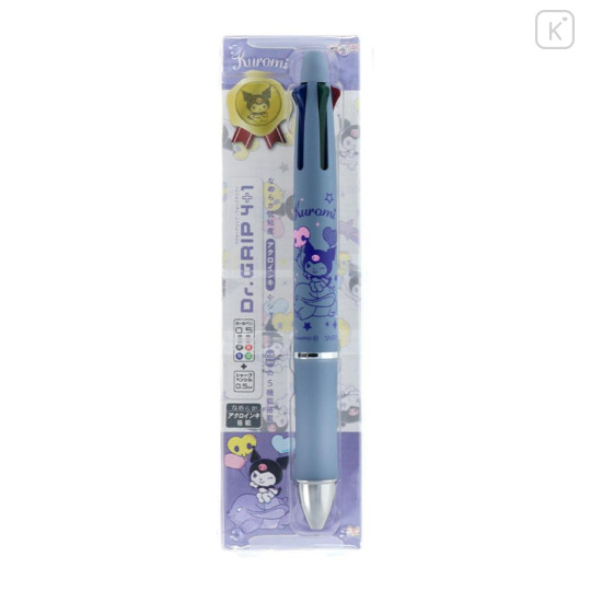 Japan Sanrio Dr. Grip 4+1 Multi Pen & Mechanical Pencil - Kuromi : Baku Blue - 1